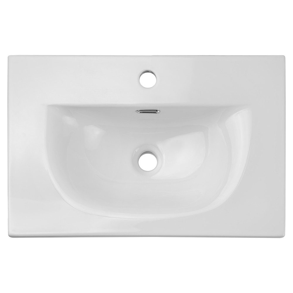 Lomadox Waschtisch NEWPORT-56-CASHMERE, 61cm mit Keramikwaschbecken, kaschmir, gerillte Front – Bild 3 von 5