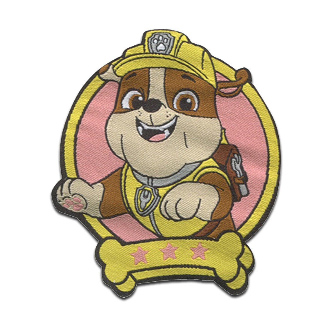 PAW PATROL Aufnäher Bügelbild, Aufbügler, Applikationen, Patches, Flicken, zum aufbügeln, Polyester, Rubble - Größe: 0 x 0 cm
