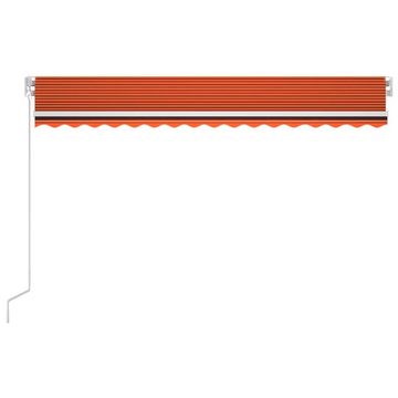 vidaXL Markise Automatische Markise mit LED Windsensor 400x300 cm Orange/Braun