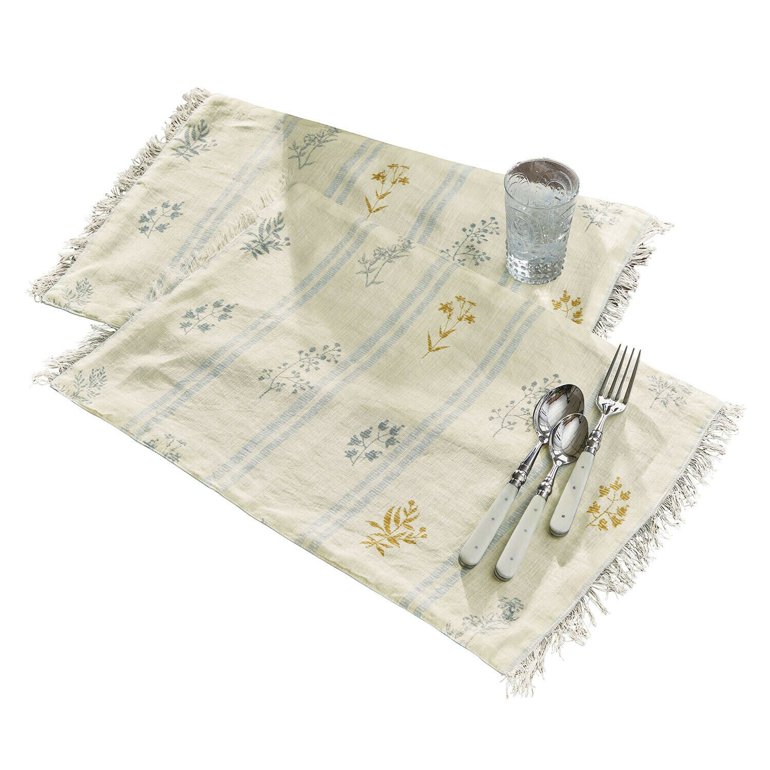Mirabeau Platzset Platzset 2er Set Hazelwick creme/blau
