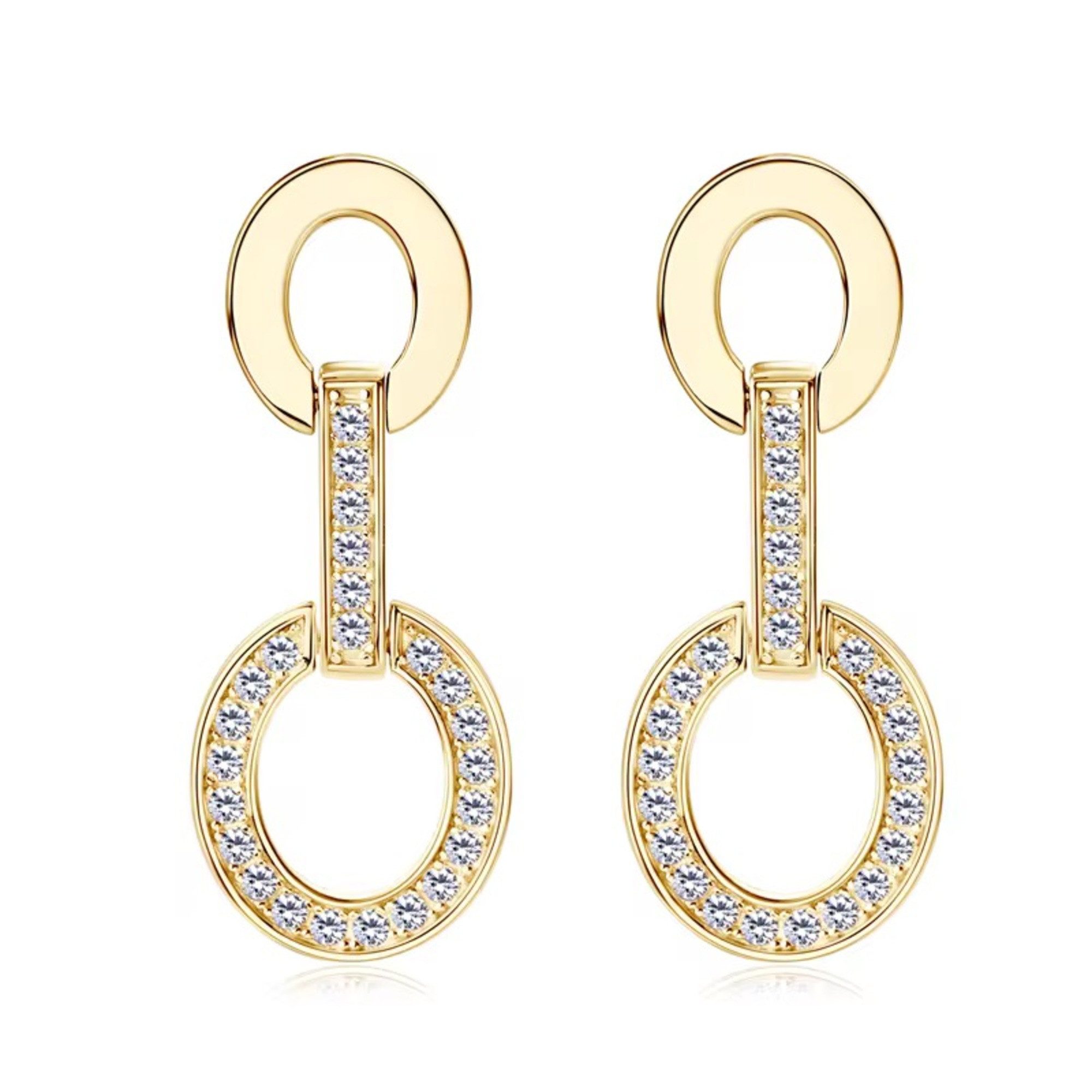 ROUGEMONT Paar Creolen Funkelnde Moissanit Damen Creolen Ohrhänger 925 Sterling Silber, Echtschmuck mit Echtheitszertifikat
