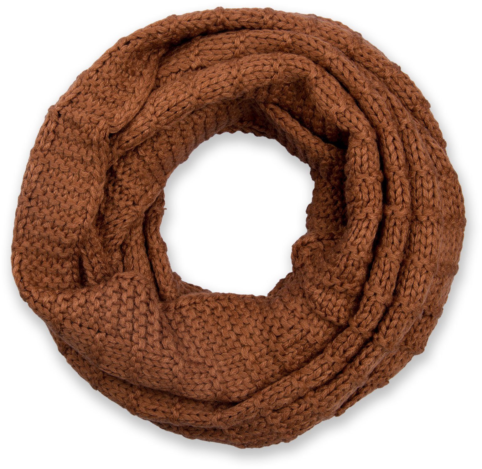 Cognac (1-St), Strick mit Karomuster Strickschal, Loop styleBREAKER