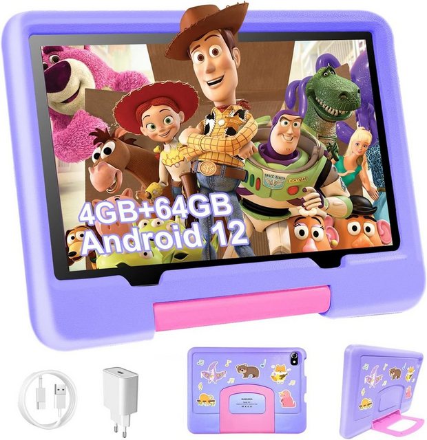 DUODUOGO Fur kinder 4GB RAM Elterliche Kontrolle YouTube Kid Tablet mit Hüllen Tablet (10