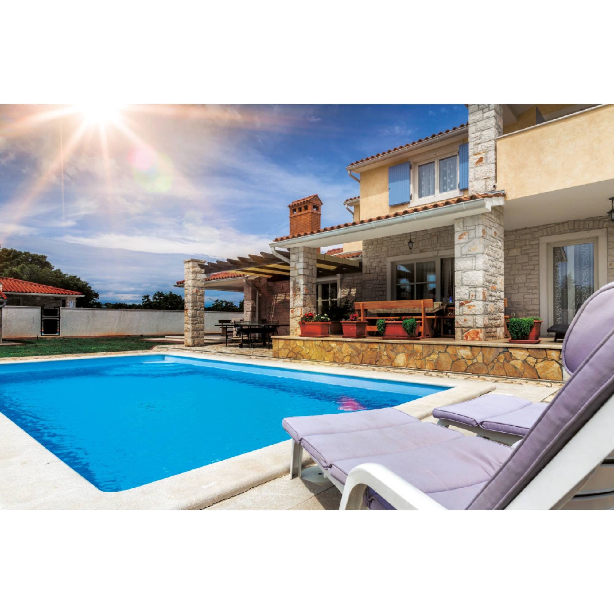 KWAD Rechteckpool KWAD Styropor Pool de Luxe mit Ecktreppe links (Komplett-Set, 1-tlg), Langlebige Styroporsteine