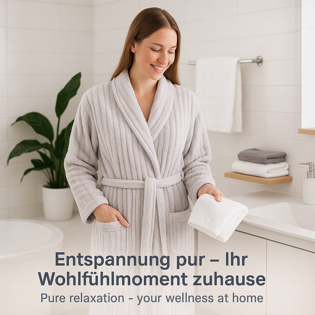 Betz Bademantel Microfaser mit Schalkragen - MALMÖ - für Herren und Damen, Gürtel