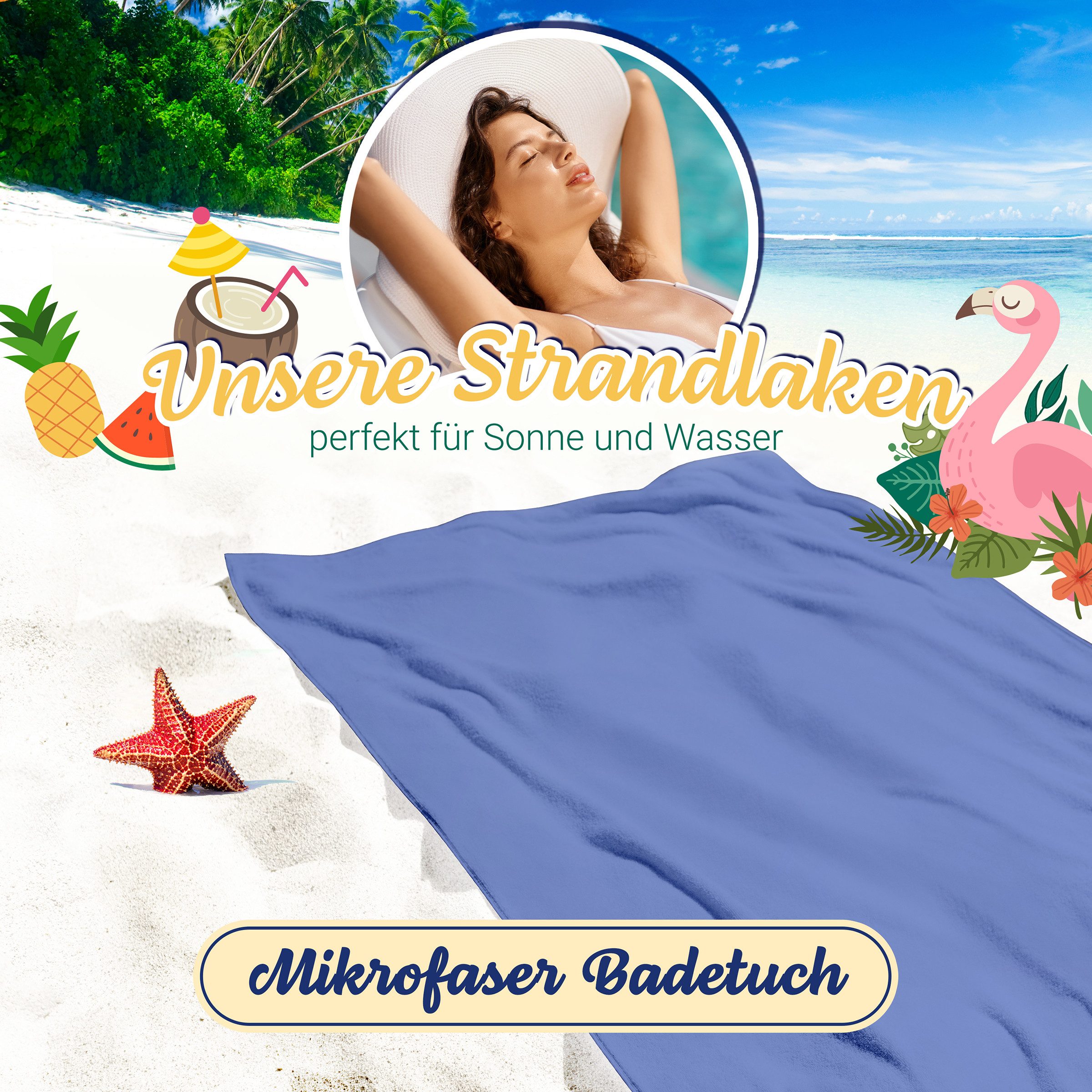 ZOLLNER Strandtuch, Mikrofaser (1-St), 90 x günstig online kaufen