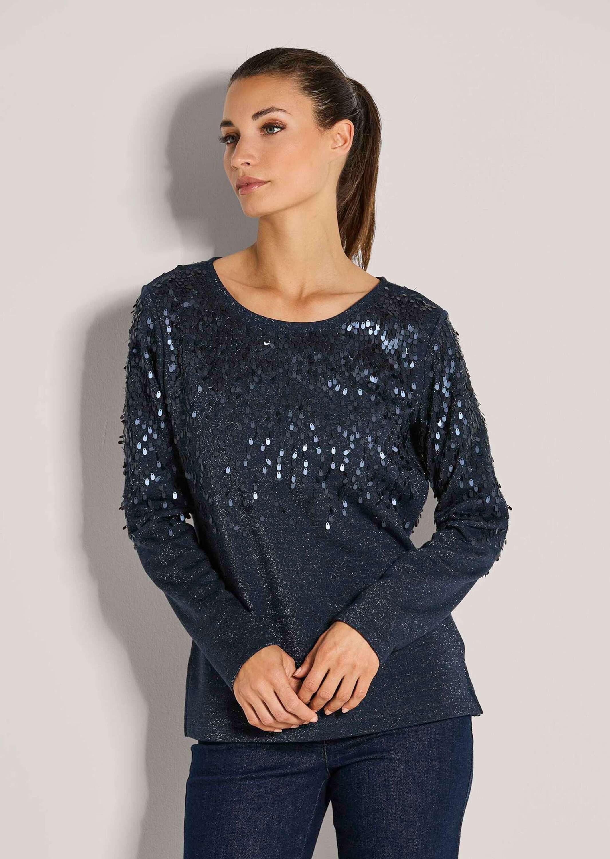 MADELEINE Langarmshirt Glitzeroberteil mit funkelnden Details Eleganter Dam günstig online kaufen
