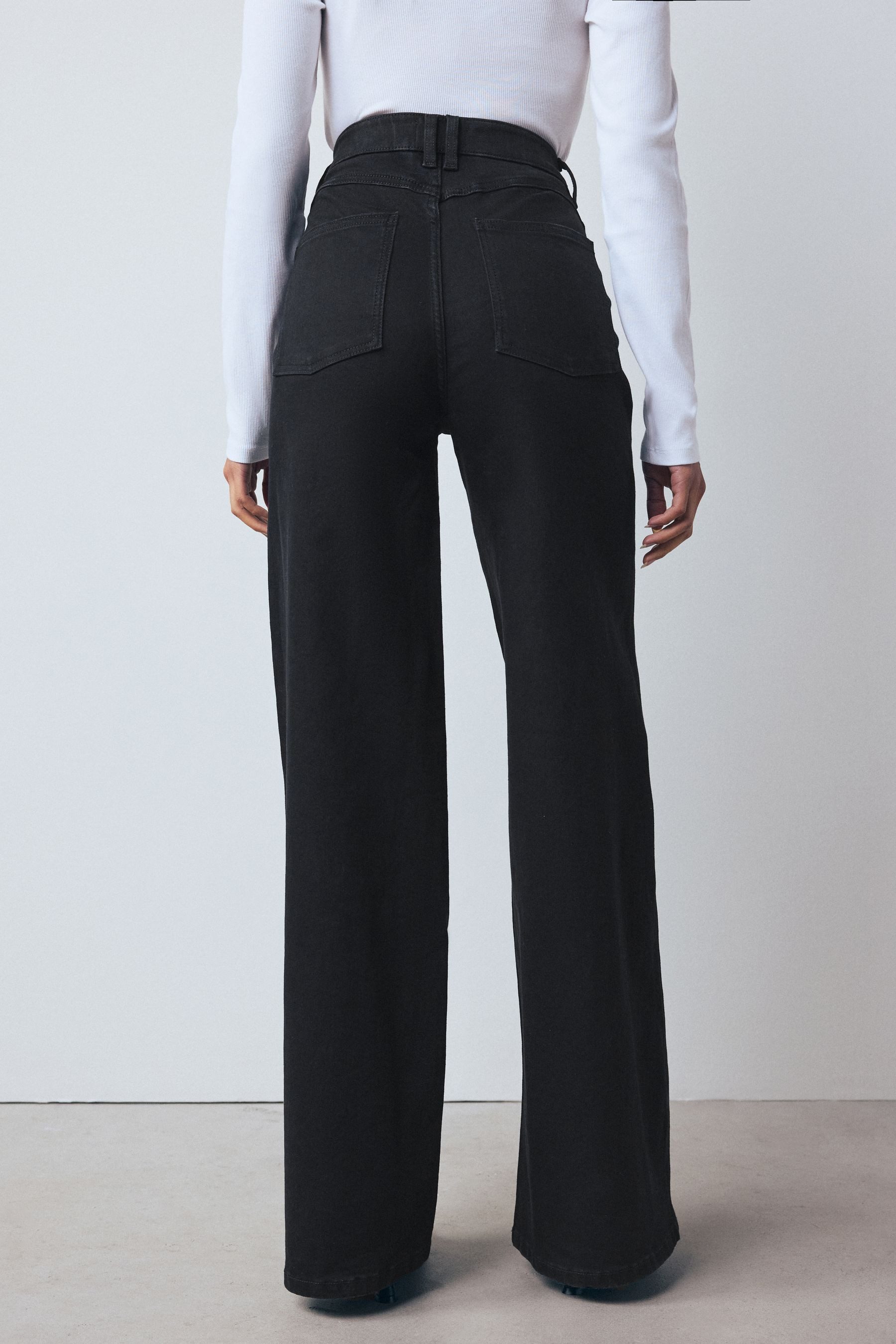 Next Weite Jeans Flexi Fit Schlupf-Hochbundjeans günstig online kaufen