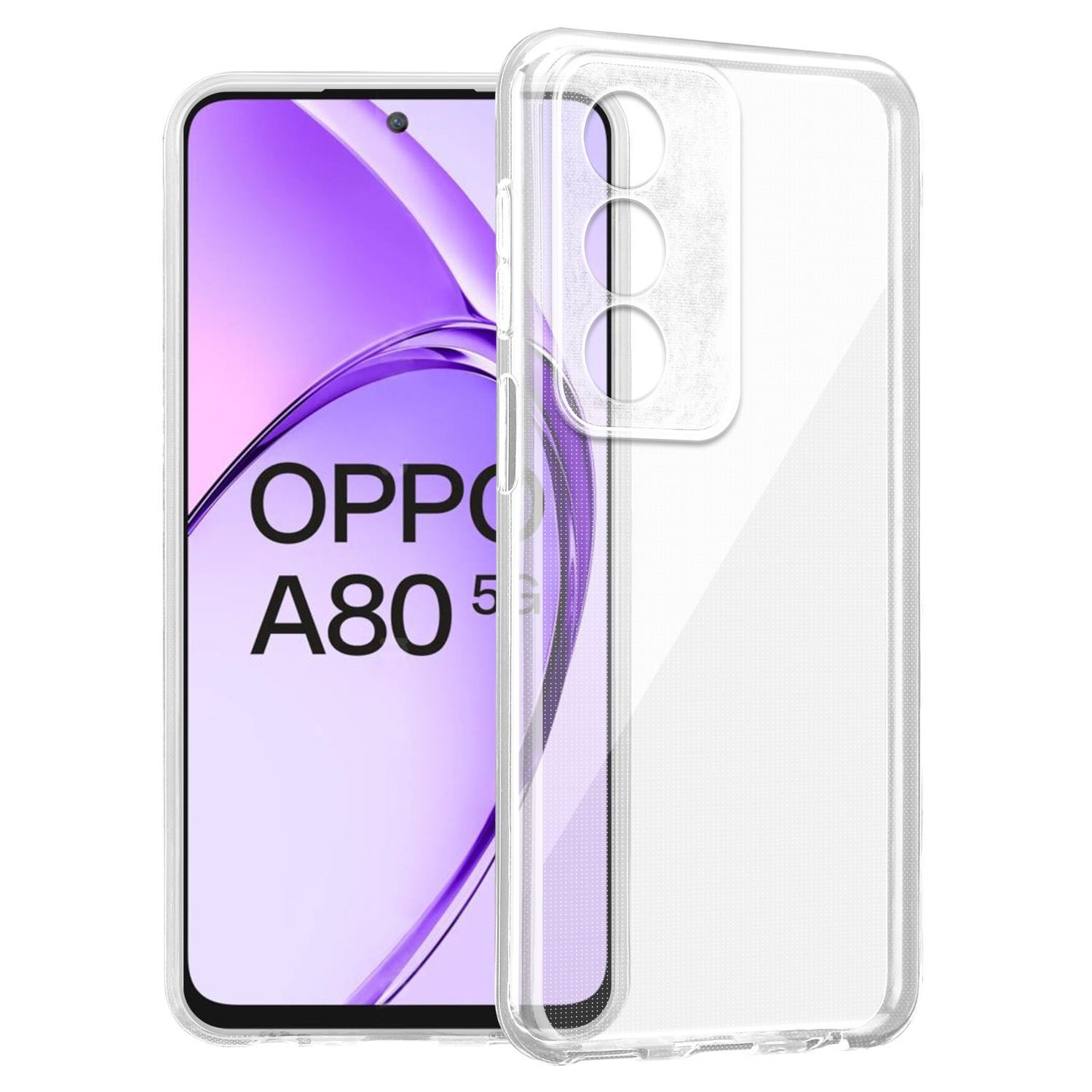 Cadorabo Handyhülle für OPPO A80 / A3 Hülle OPPO A80 / A3, Hülle TPU Silikon Handy Schutzhülle Slim Transparent Case Cover