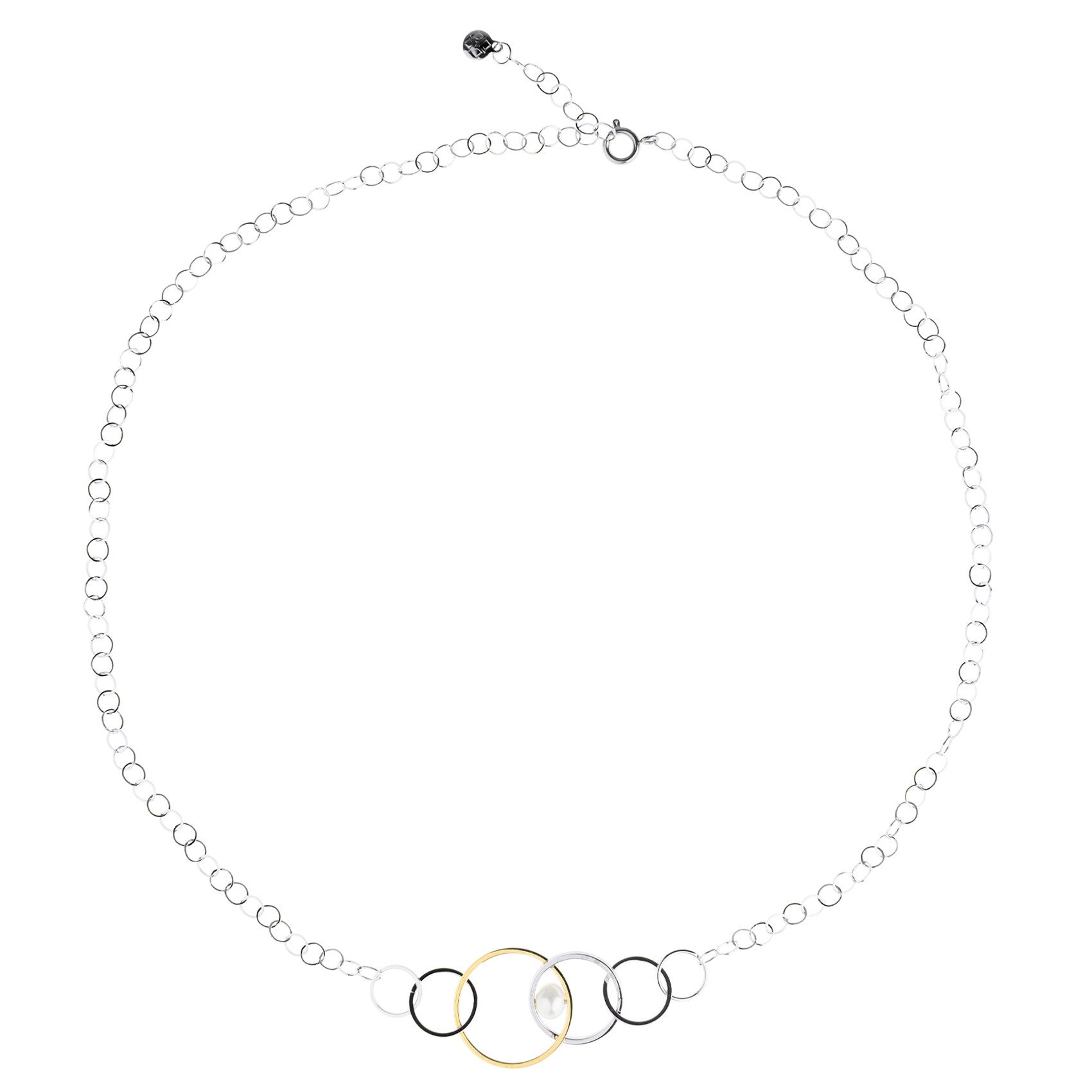 Ernstes Design Collierkettchen Ernstes Design Collier Edelstahl mit Perle K857.50 50 cm Rund