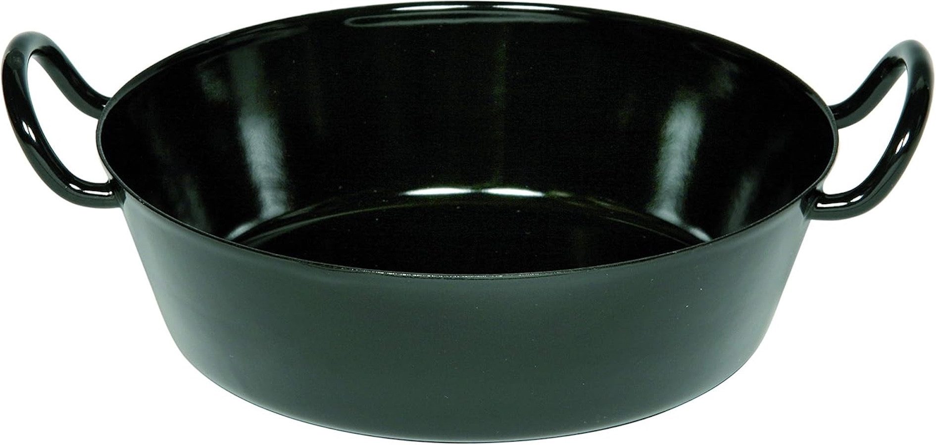 Riess Bratpfanne Riess Schnitzelpfanne 24 cm schwarze Emaille, Emaille