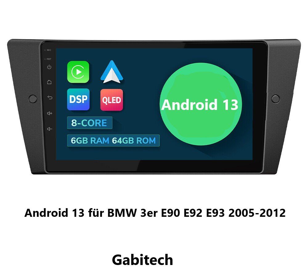 GABITECH 9'' Android 13 für BMW 3er E90 E92 E93 2005-2012 64GB ROM 4GB RAM Autoradio