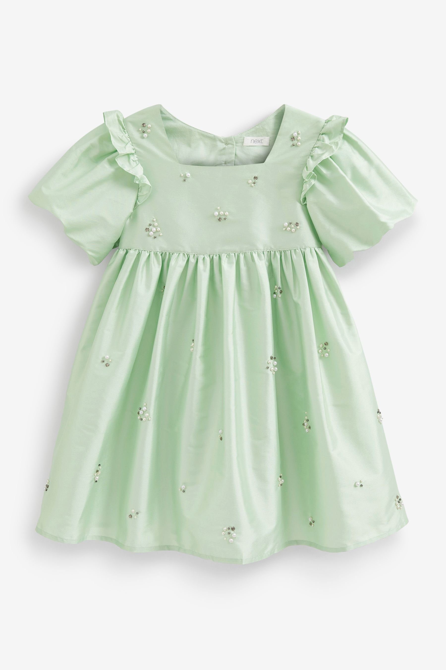 festliches Tüllkleid verziertes Mint Green aus Next Taft Kleid Mit (1-tlg) Perlen