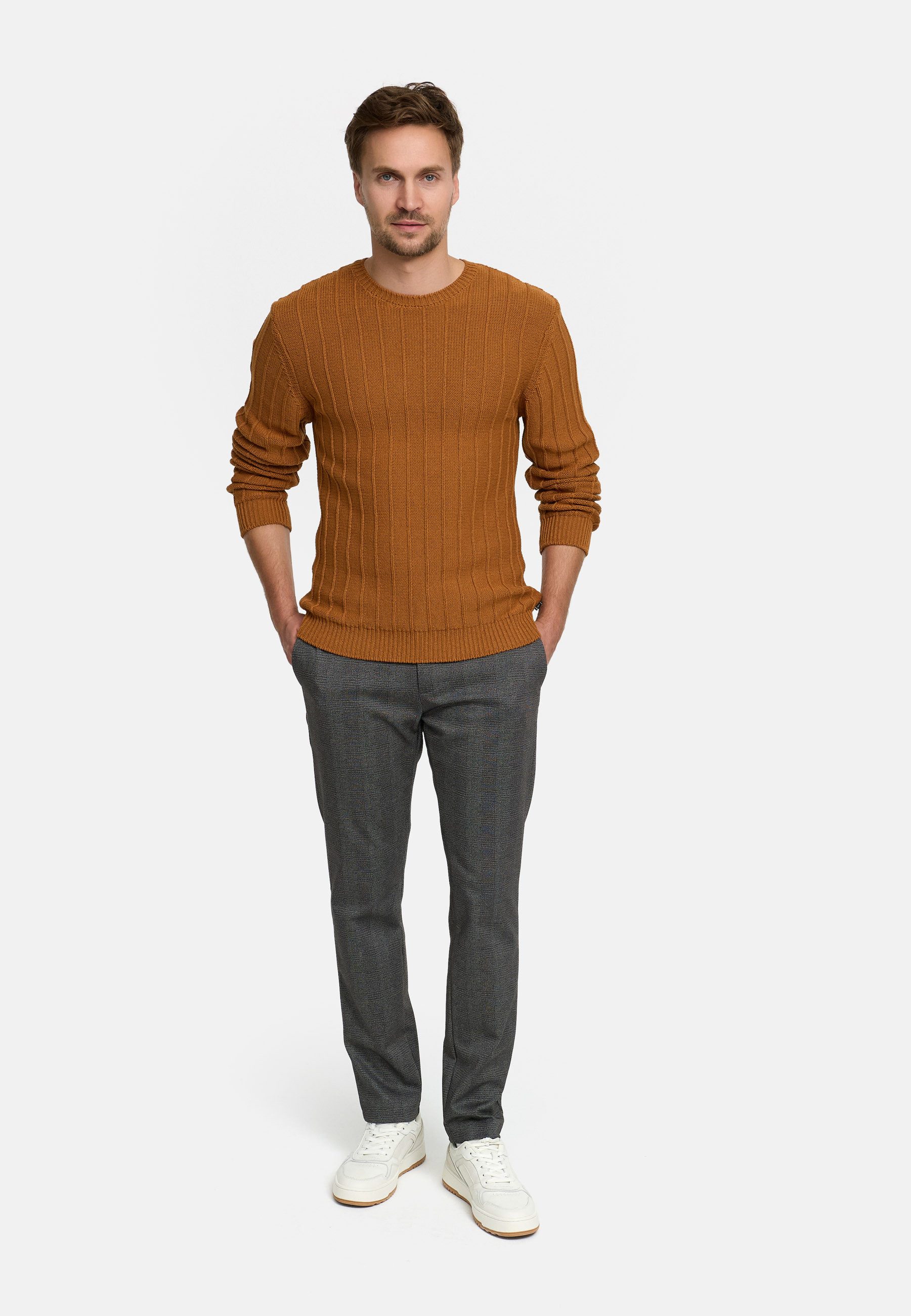 Jeff Strickpullover Herren JFTruman crew Pullover Herrenpullover aus 100 % Baumwolle gefertigt