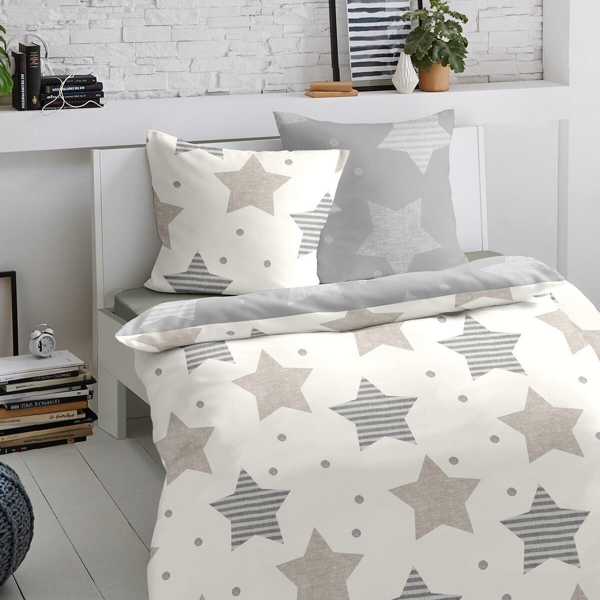 TRAUMSCHLAF Bettwäsche Sterne, Biber, 2 teilig, Biberbettwäsche weich und k günstig online kaufen