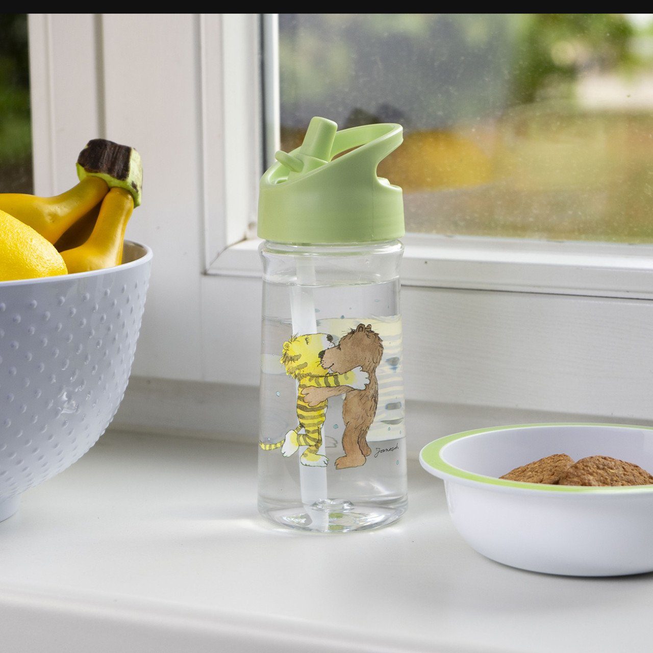 Geda Labels GmbH Trinkflasche Janosch Kids, Grün, 370ml, nicht spülmaschinengeeignet