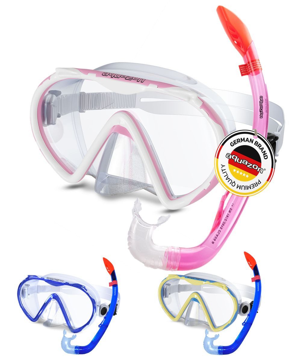 AQUAZON Taucherbrille KORFU mit Schnorchel, Schnorchelset für Kinder 7-12 Jahren