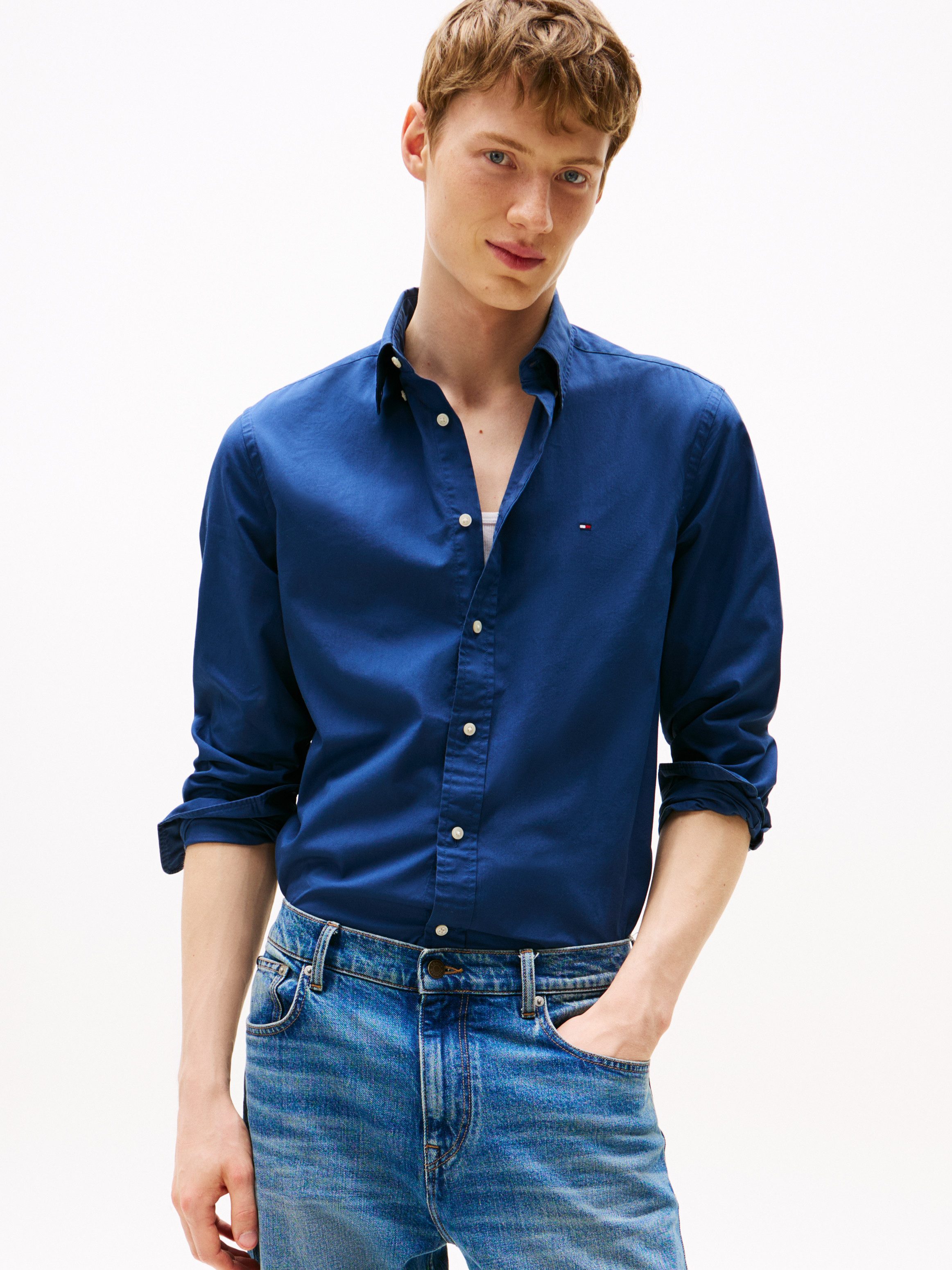 Tommy Hilfiger Businesshemd FLEX POPLIN SOLID unifarben, klassisch, regular günstig online kaufen