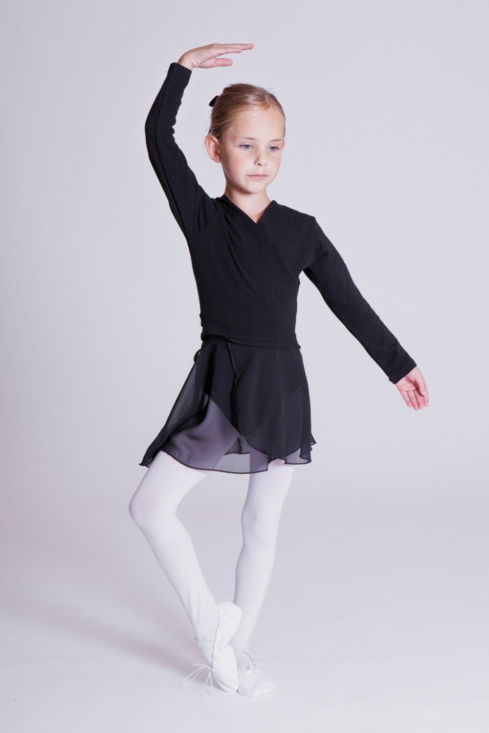 Wickelacke Mädchen für Ballettjacke Sweatjacke weicher aus schwarz Ballett Mandy Baumwolle tanzmuster