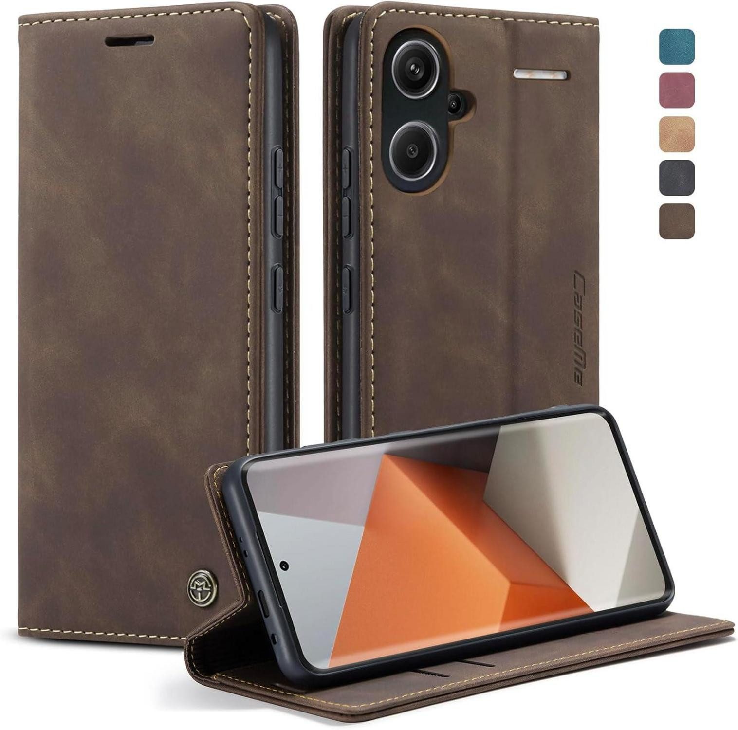 LuxusKollektion Handyhülle Handyhülle Xiaomi Redmi Note 13 Pro Plus 5G Leder Magnet Standfunktion
