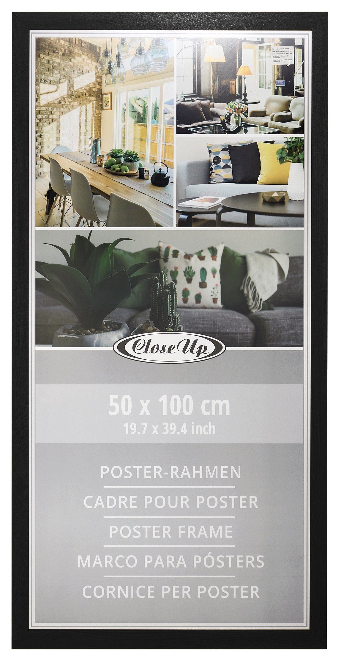 Close Up Bilderrahmen Posterrahmen 50 x 100 cm schwarz günstig online kaufen