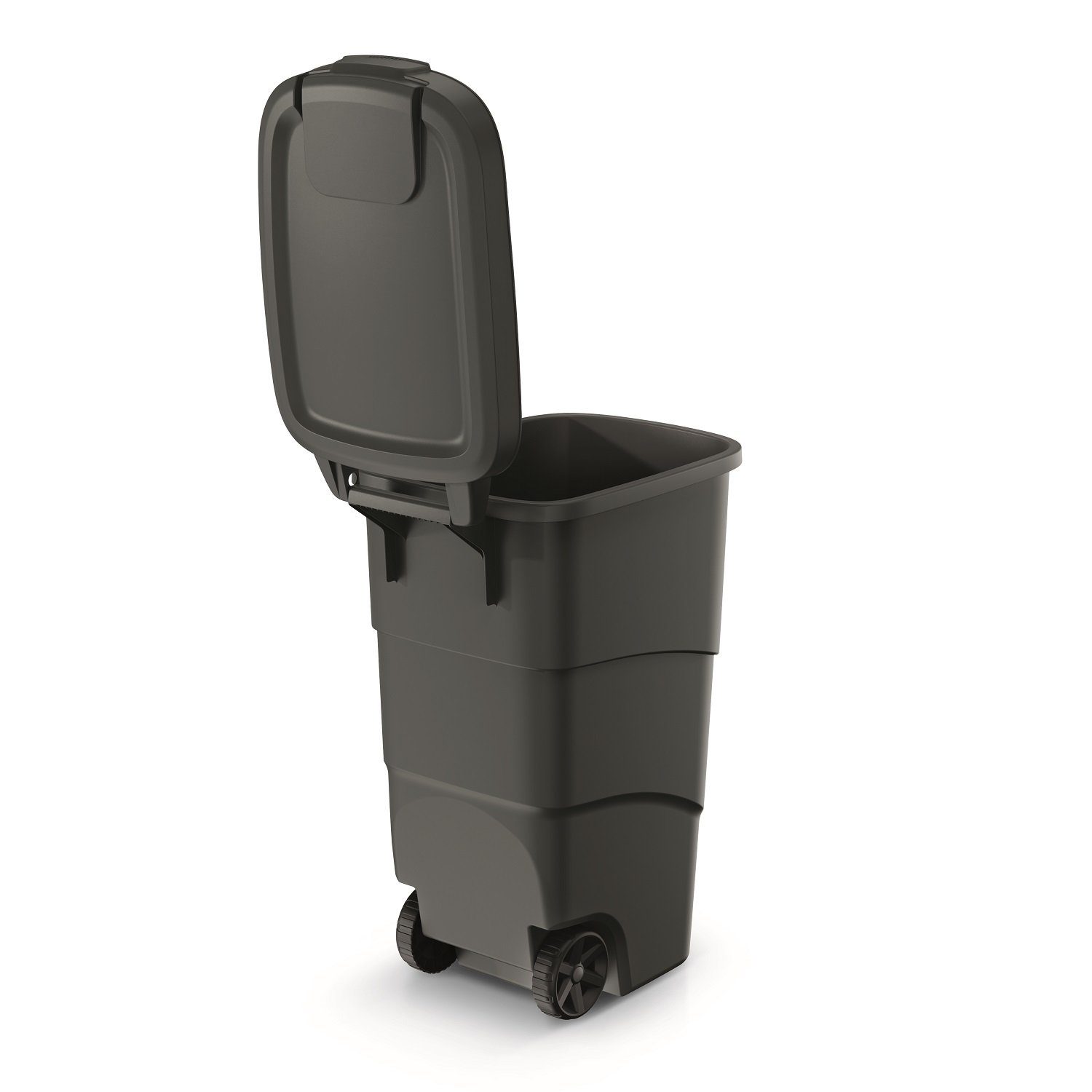 90L Prosperplast Müllbehälter Wheeler, Mülleimer Rädern mit Schwarz