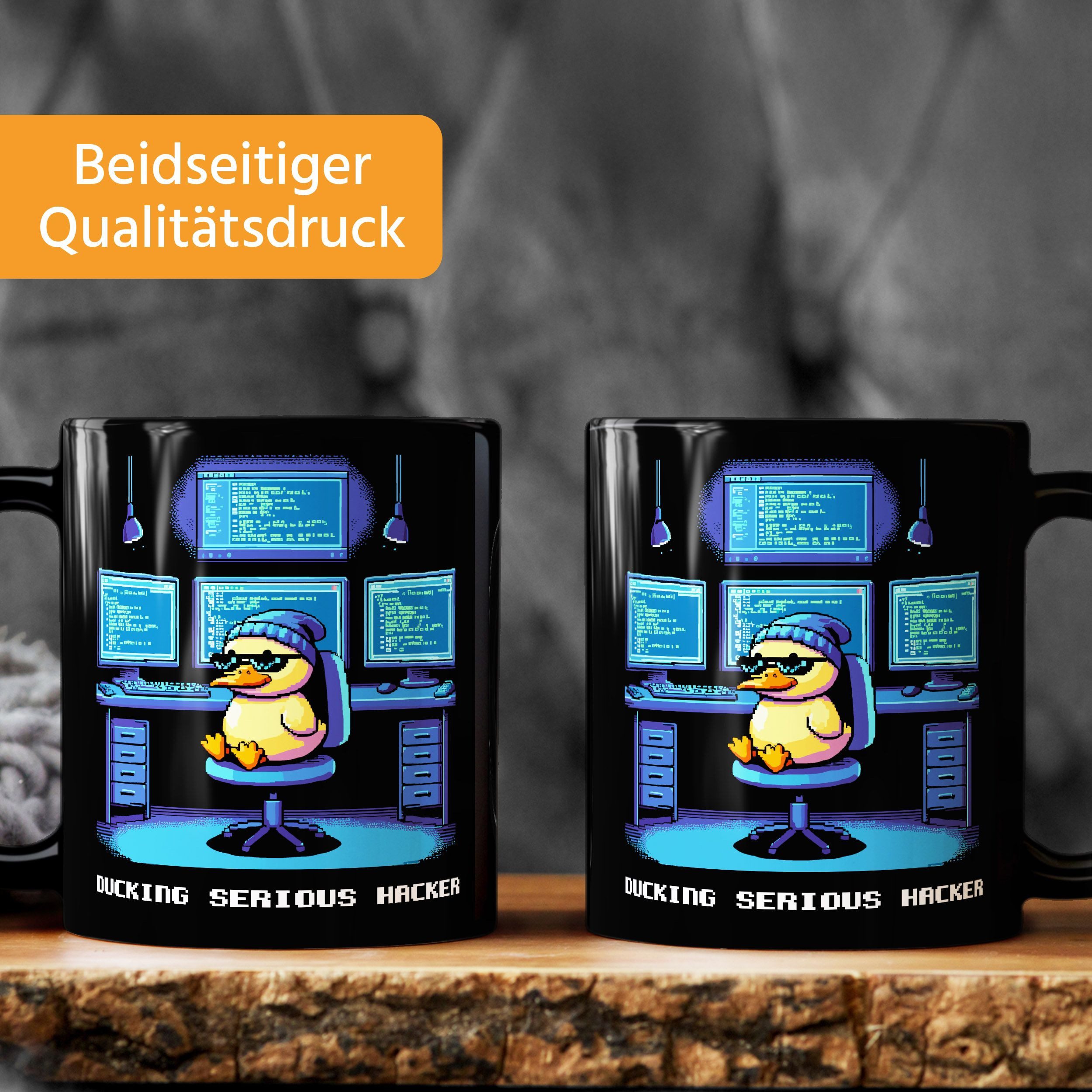 MoonWorks Tasse Kaffee-Tasse Quietsche-Entchen Rubber Duck Debugging Hacker Ente, Keramik