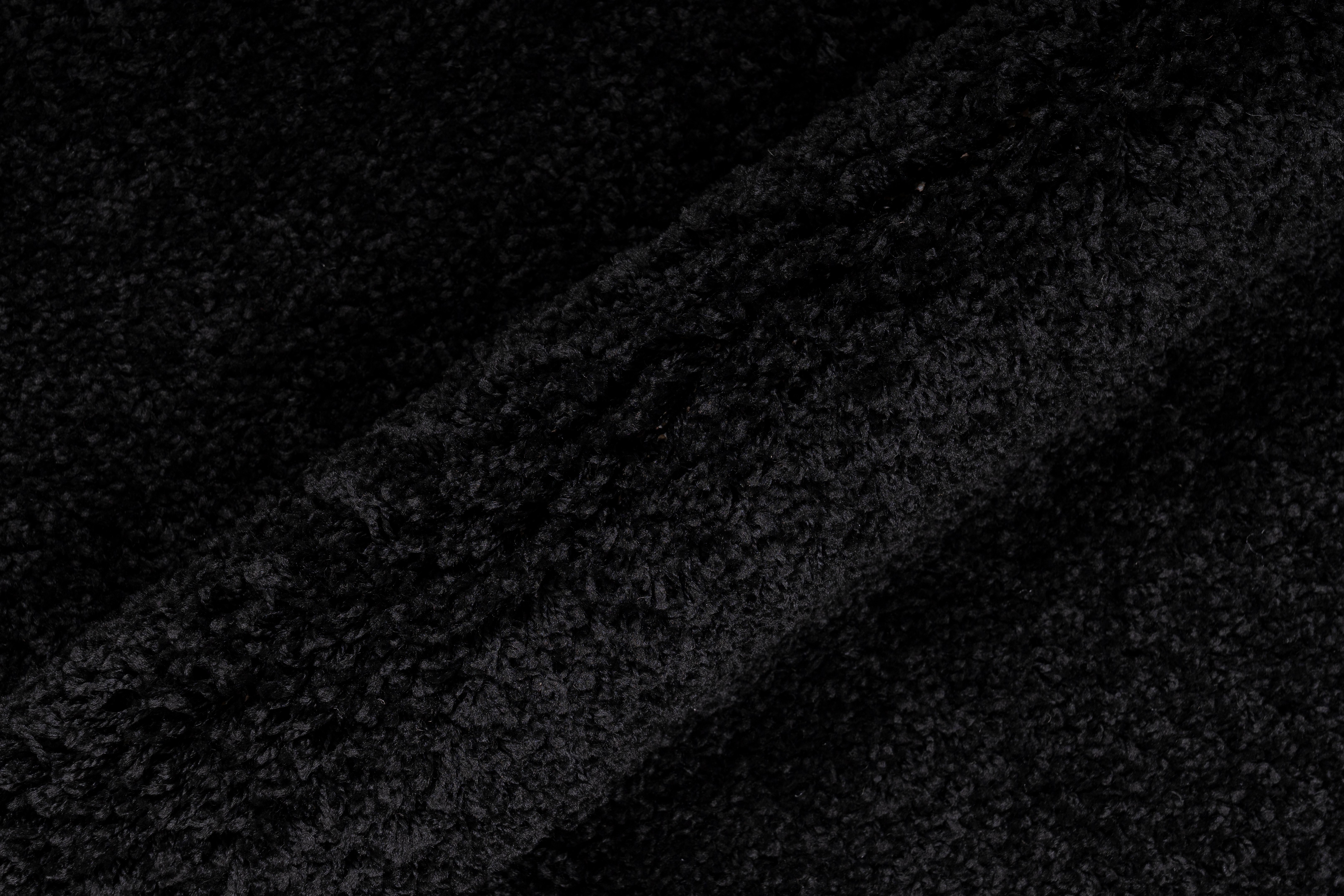 weich Home Teppich schwarz mm, besonders und einfarbig, rund, Viva Höhe: Uni-Farben, affaire, Teppich kuschelig 45 rund,