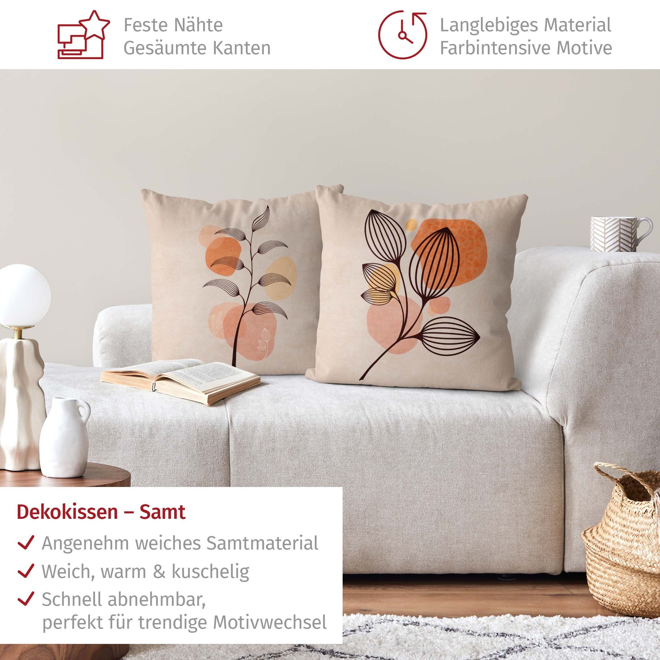 Bilderdepot24 Dekokissen 2-teilig drinnen Kissenhülle/ Sofakissen/ Zierkissen Kissenhülle orang, Bezug mit / ohne Füllung Zierkissen Outdoor Sofa Bett