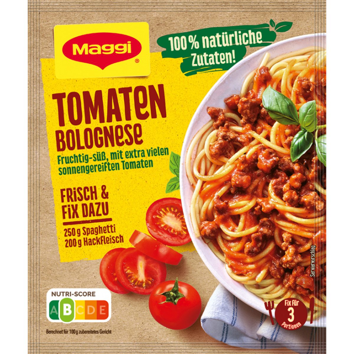 MAGGI Saucen, Maggi Fix für Tomaten Bolognese fruchtig tomatig mediterran 50g