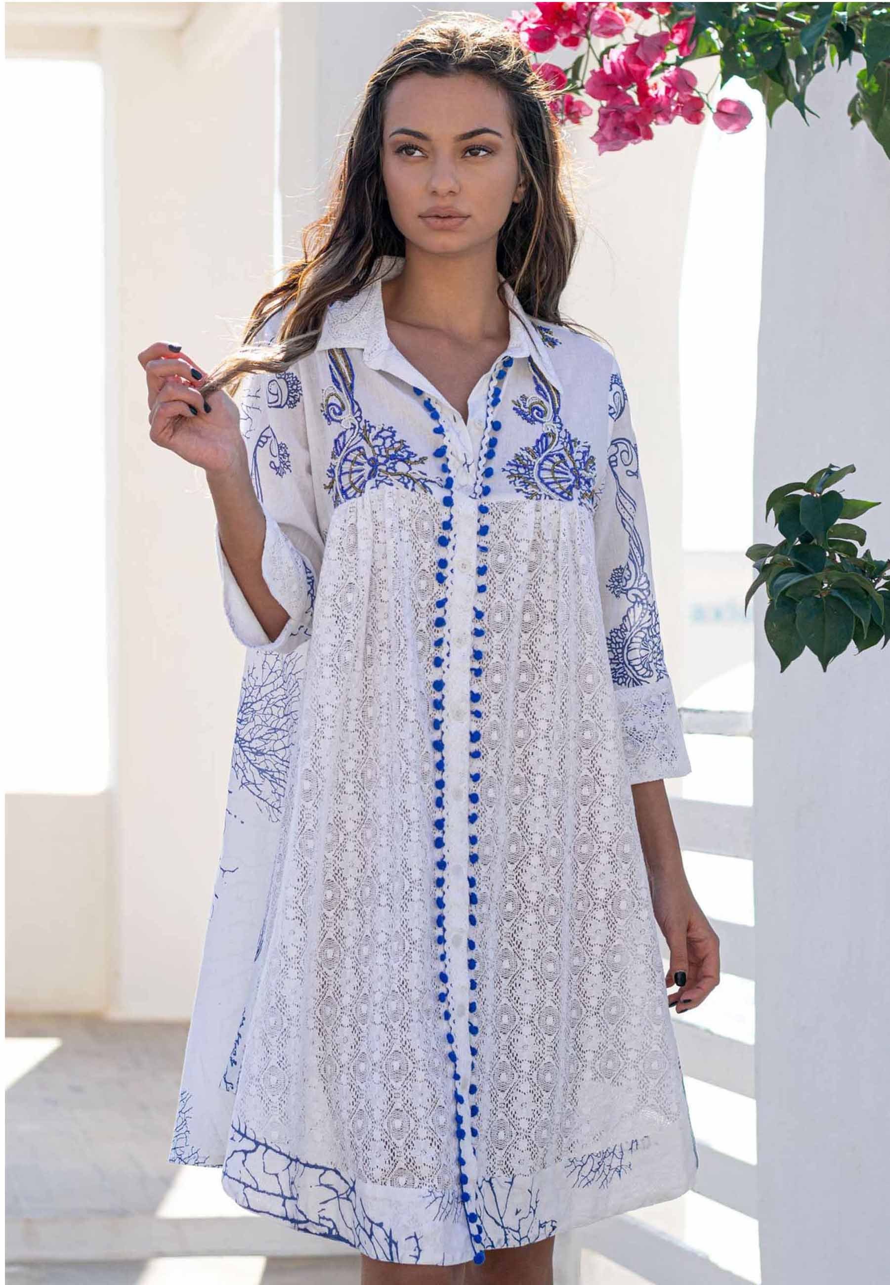 YC Fashion & Style Strandkleid »Strand Tunika Long Bluse mit Spitze und  Perlen Besatz« (1-tlg) online kaufen | OTTO