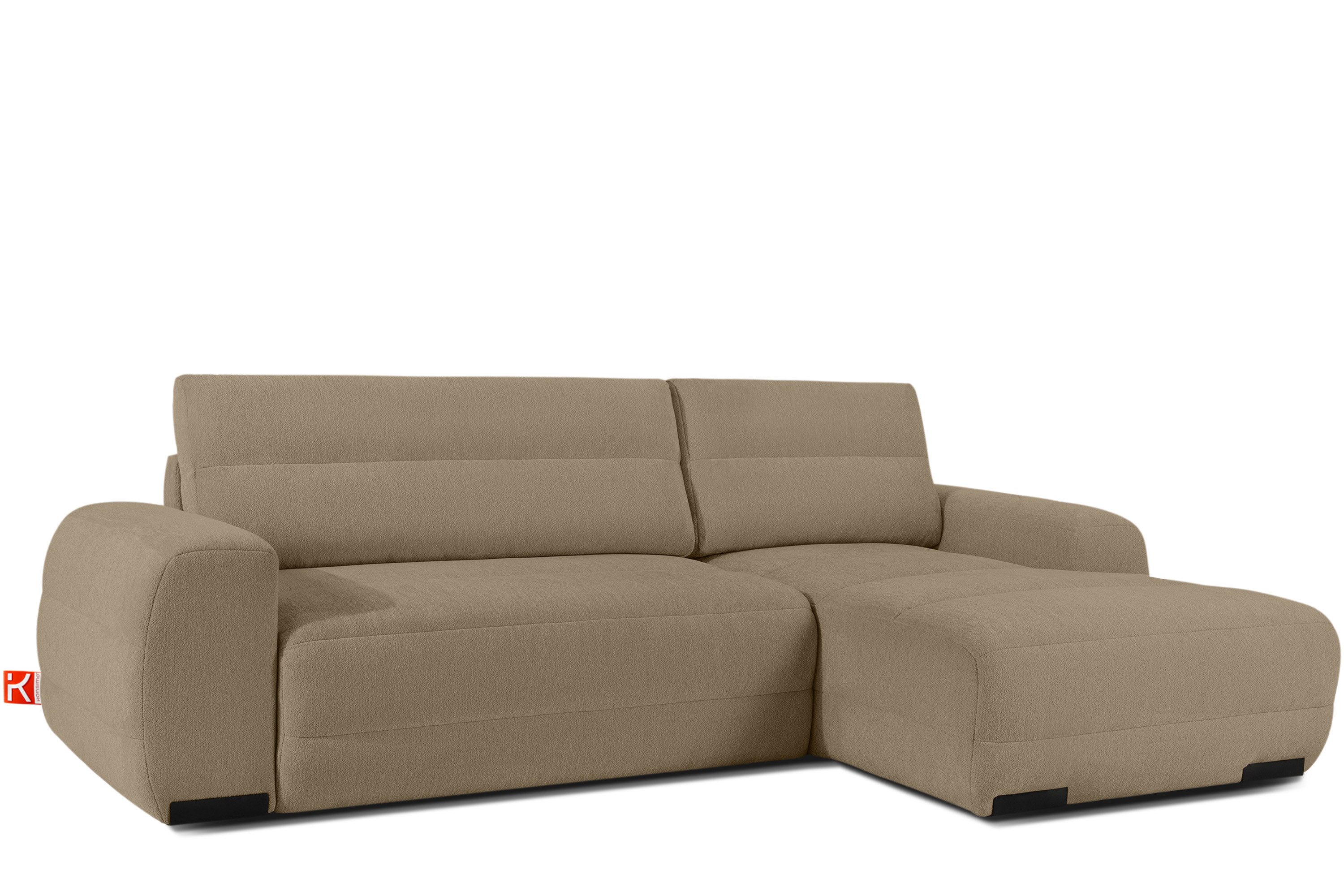 KONSIMO® Ecksofa BLUME L-Form, Schlafsofa, hergestellt in der EU, Rechts Ecksofa, Eckcouch mit Schlaffunktion und Bettkasten, hochwertiger Wellenfeder
