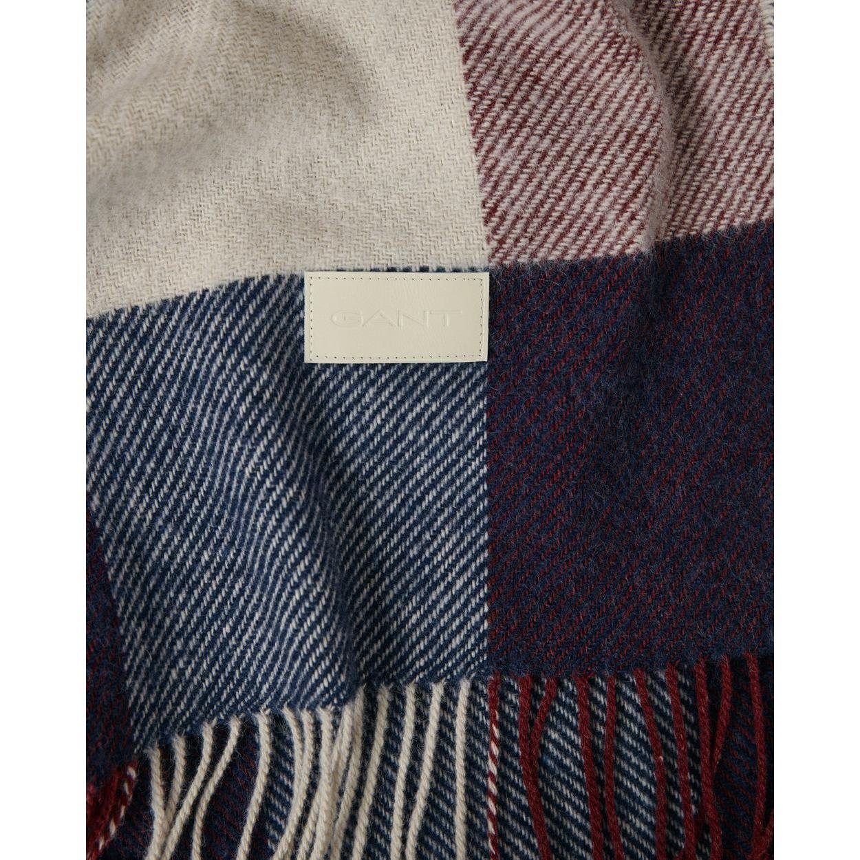Wohndecke Gant Home Wolldecke Check Throw Plumped Red (130x180cm), Gant