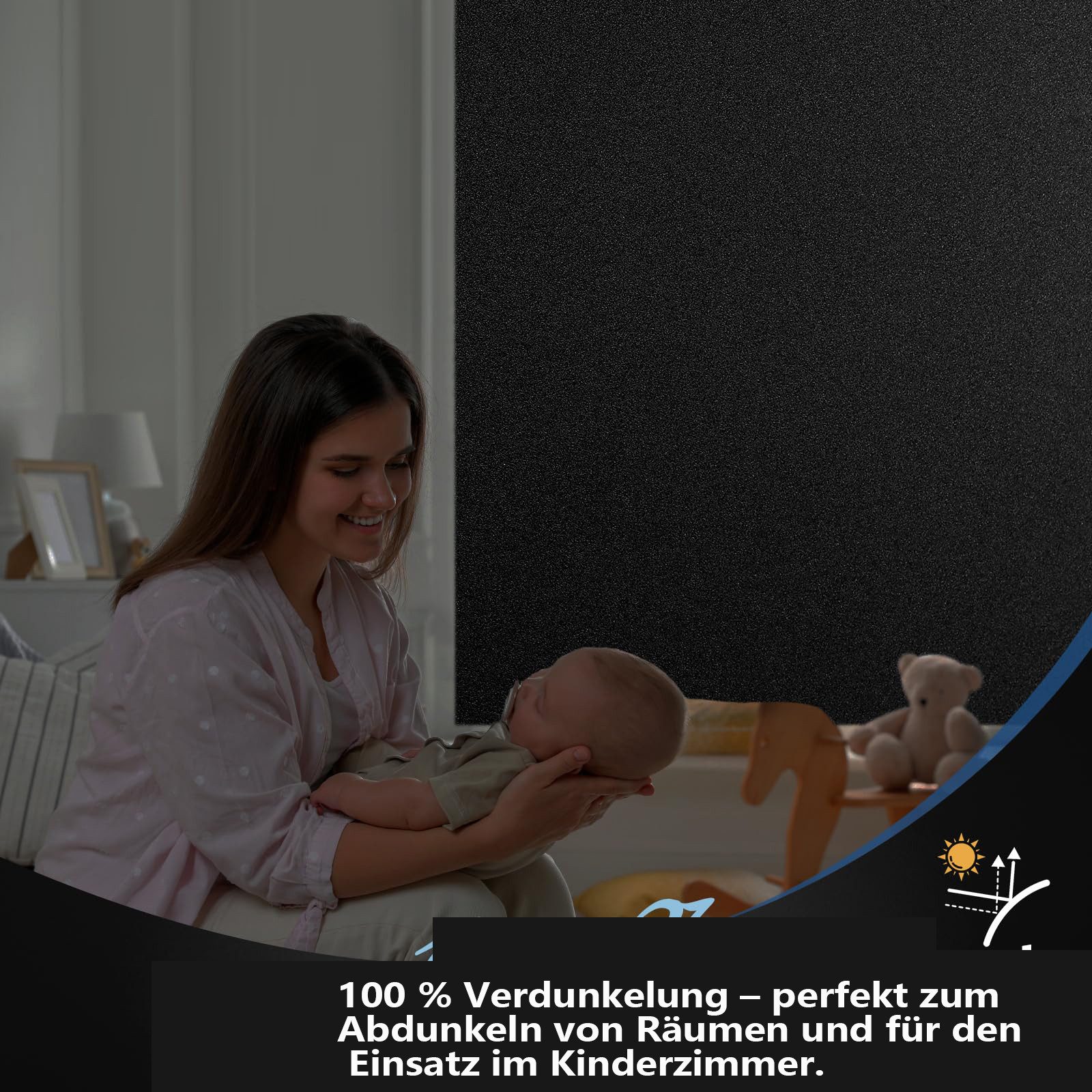 Agger Fensterfolie Milchglasfolie blickdicht Verdunkelungsfolie für Fenster, Fensterfolie statisch haftend Sonnen-, Sichtschutzfolie für Fenster – Bild 3 von 5