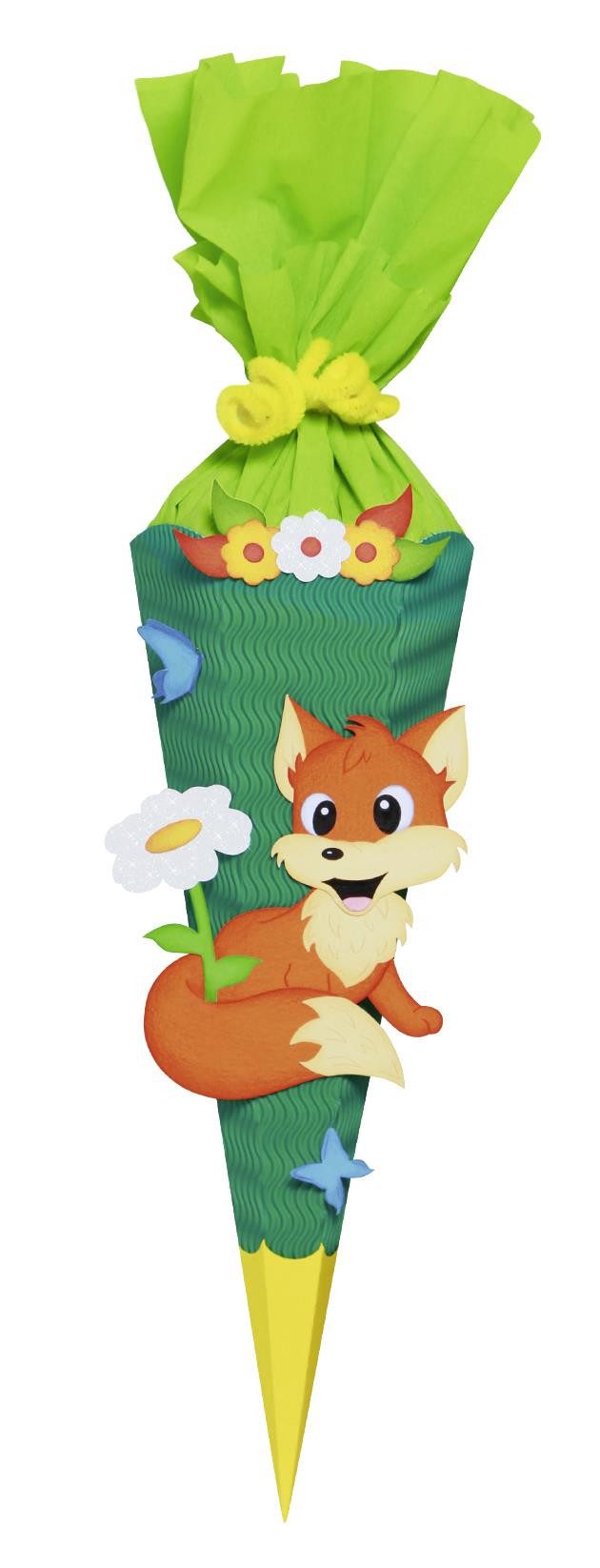 URSUS Schultüte URSUS Schultüten-Bastelset-Mini, Fuchs - 40cm, Verschluss Krepp