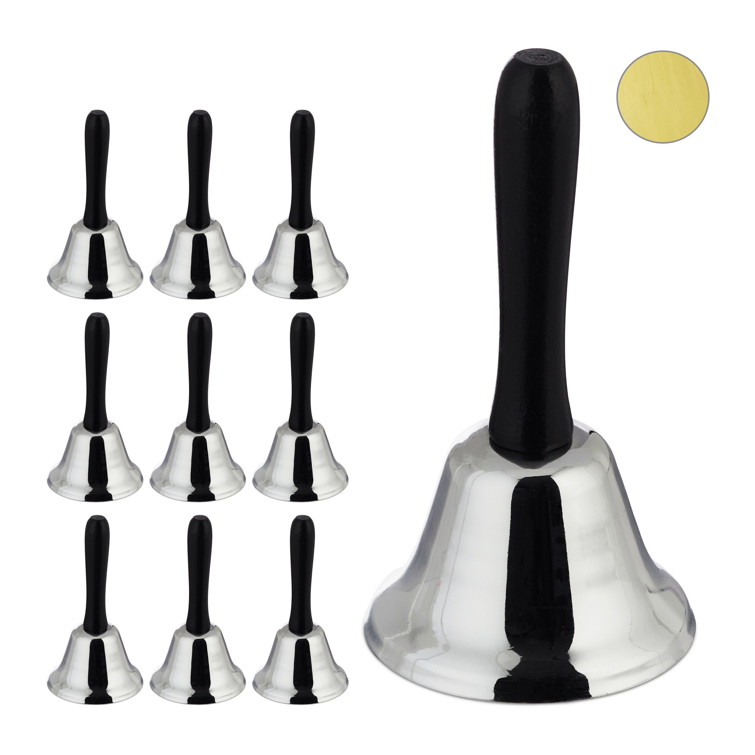 relaxdays Dekofigur 10 x Tischglocke Handglocke günstig online kaufen