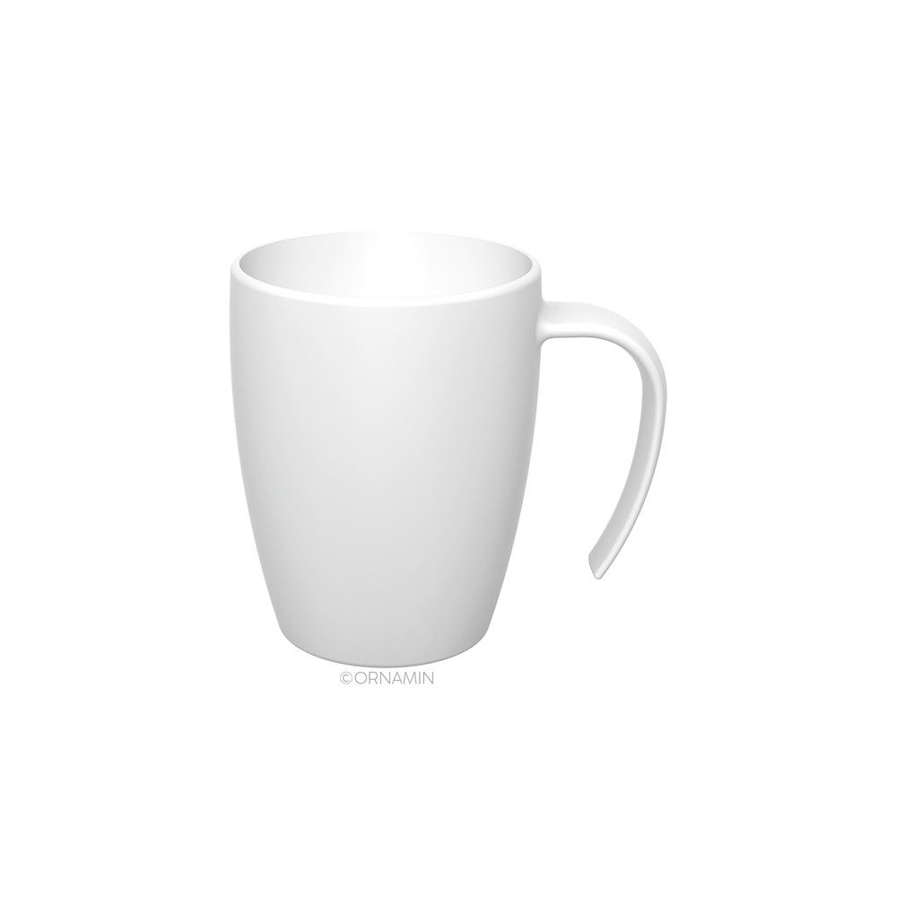 Ornamin Becher Kaffeebecher mit ergonomischem Henkel, Kunststoff, BPA-frei l Stapelbar l Made in Germany