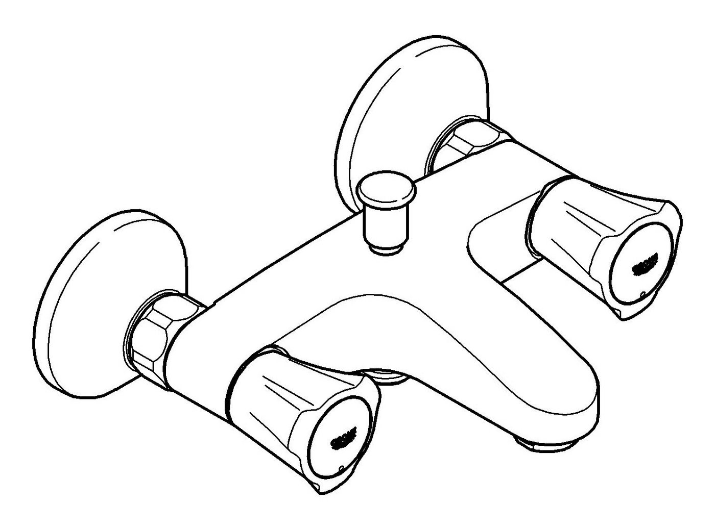 Thumbnail - Grohe Wannenarmatur Costa Zweigriff Wannenbatterie - Chrom
