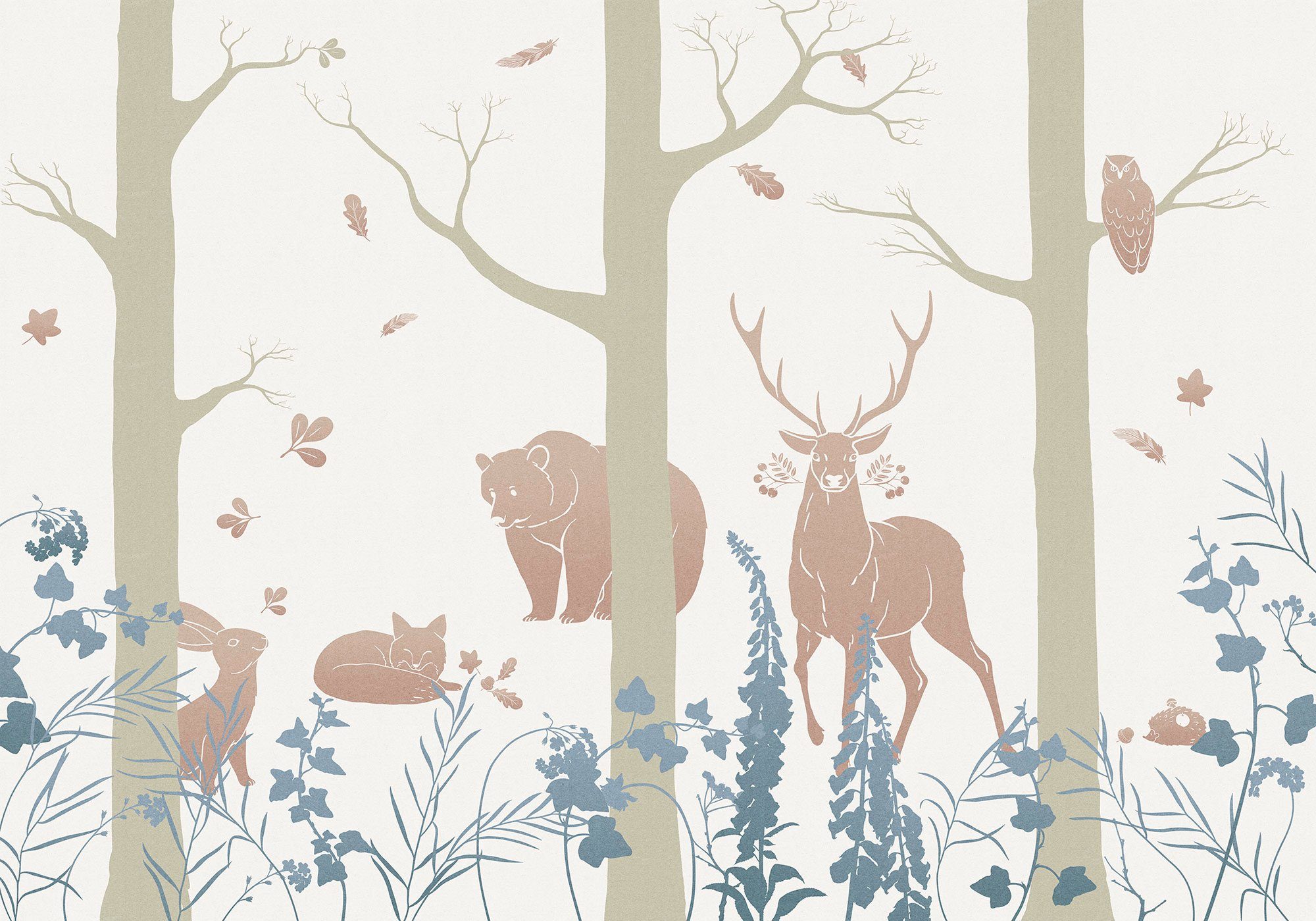 Komar Vliestapete Digitaldruck Vlies - Forest Animals - Größe 400 x 280 cm, glatt, bedruckt, Wohnzimmer, Schlafzimmer. Reduzierter Preis € 141,26. Unverbindliche Preisempfehlung € 170,48, (€ 141,26 pro 1 Stk)