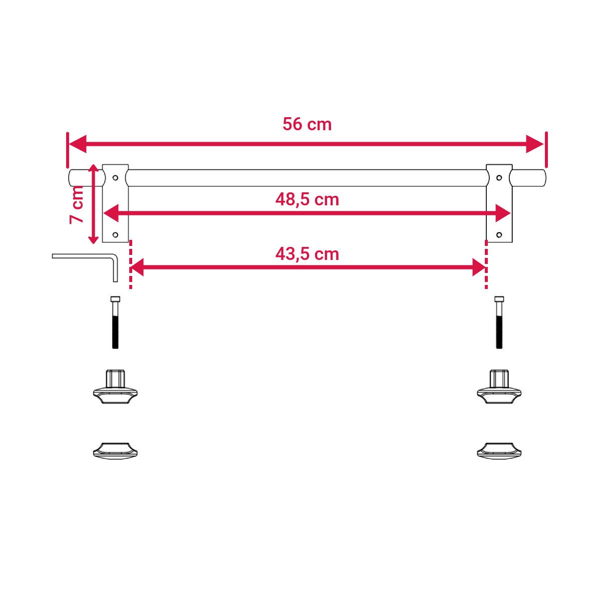 WITEN&NOCK Handtuchstange 46cm/56cm für Badheizkörper Ovalrohren günstig online kaufen