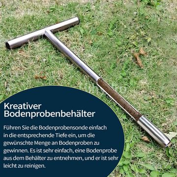 Amissz Gartenpflege-Set Edelstahl T-Griff Bodenproben-Sonde 30.5cm mit 4 Probenbeuteln