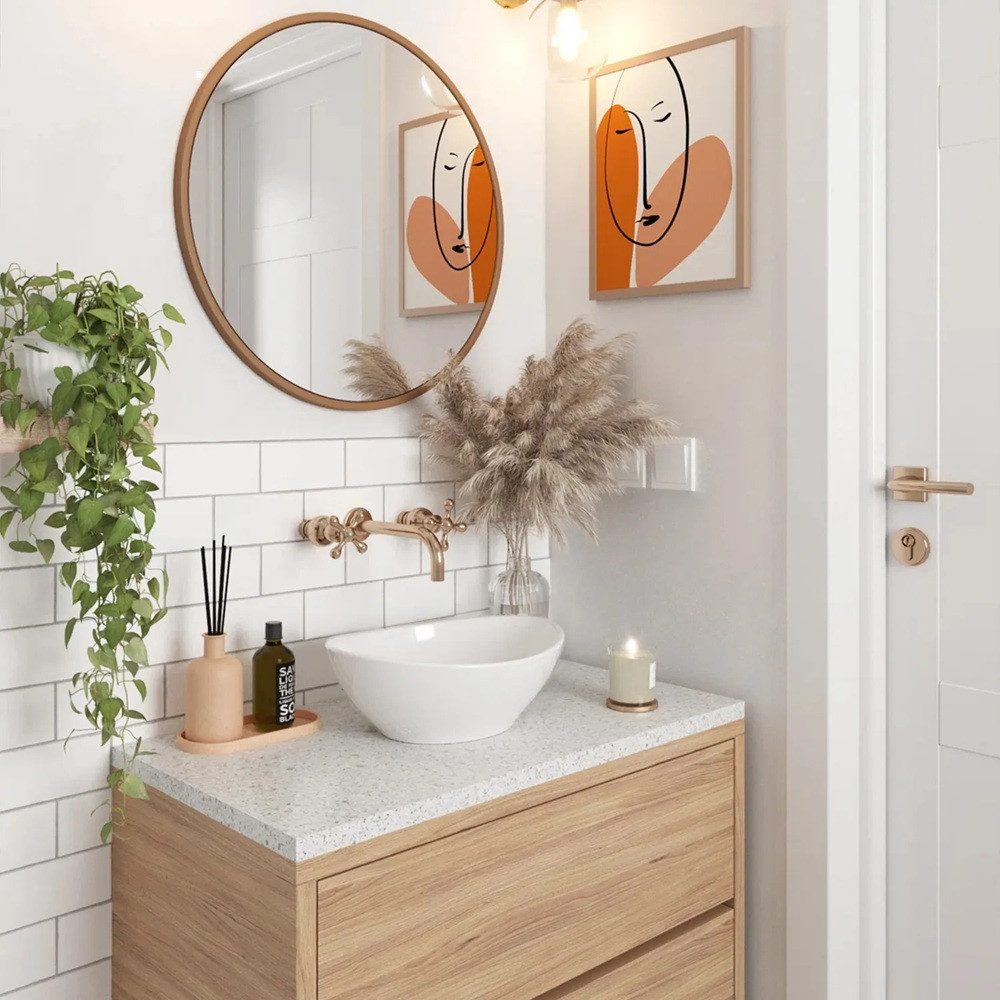 wohnwerk.idee Aufsatzwaschbecken Waschbecken Keramik Weiß Klein günstig online kaufen