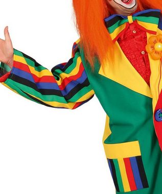 Karneval-Klamotten Clown-Kostüm Herren bunte Clownsjacke Zirkus, witziger Clown-Frack Mantel Herrenkostüm Harlekin Narr