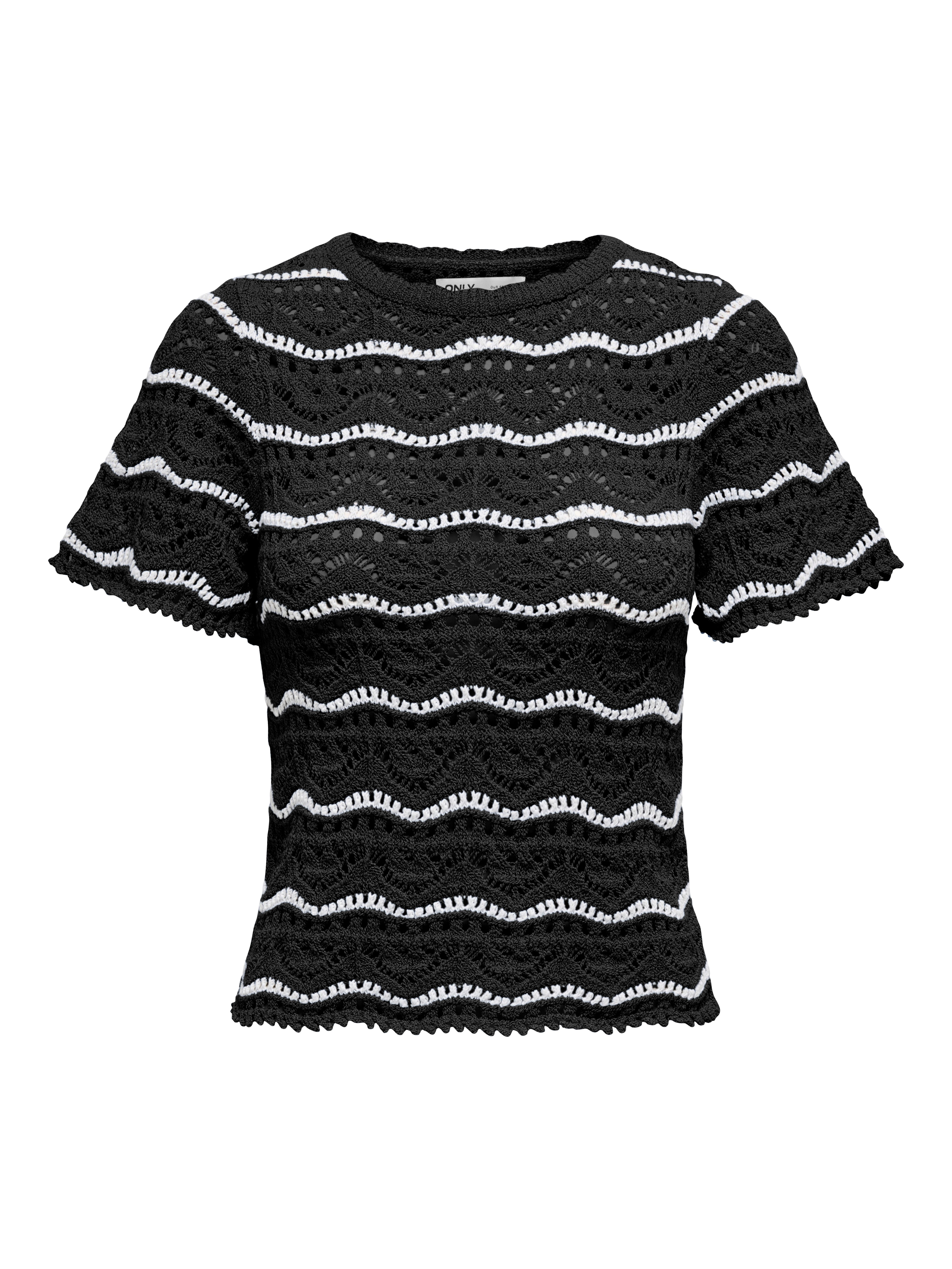 Kurzarmpullover ONLANNASOFIA LIFE SS STRIPE O-NECK KNT