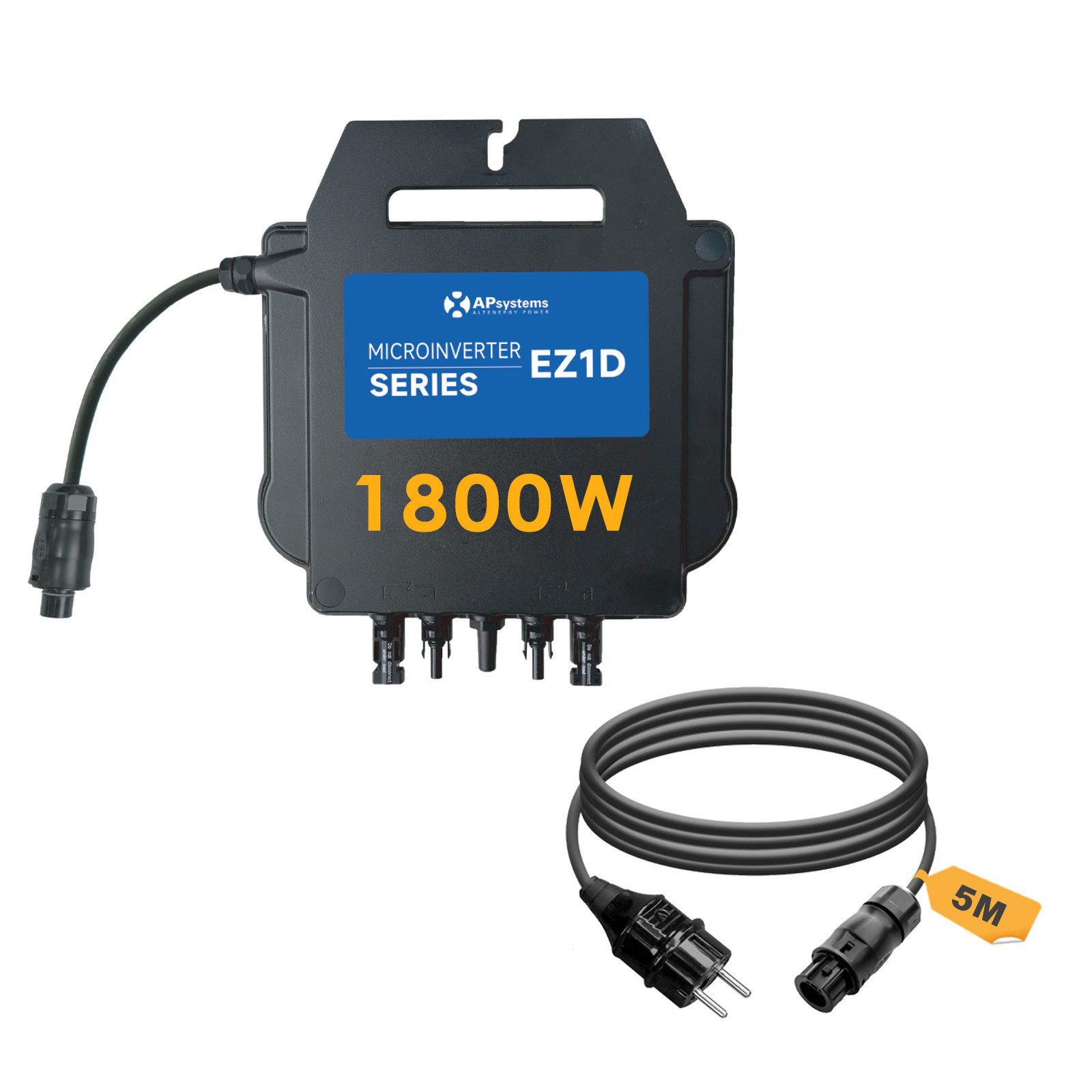 enjoy solar Wechselrichter APsystems® EZ1-Serie 400W/800W/1800W, Netz Anschlusskabel, (Plug & Play Wechselrichter ideal für Balkonkraftwerk 400W/800W/1800W), PV-VDE Zertifiziert