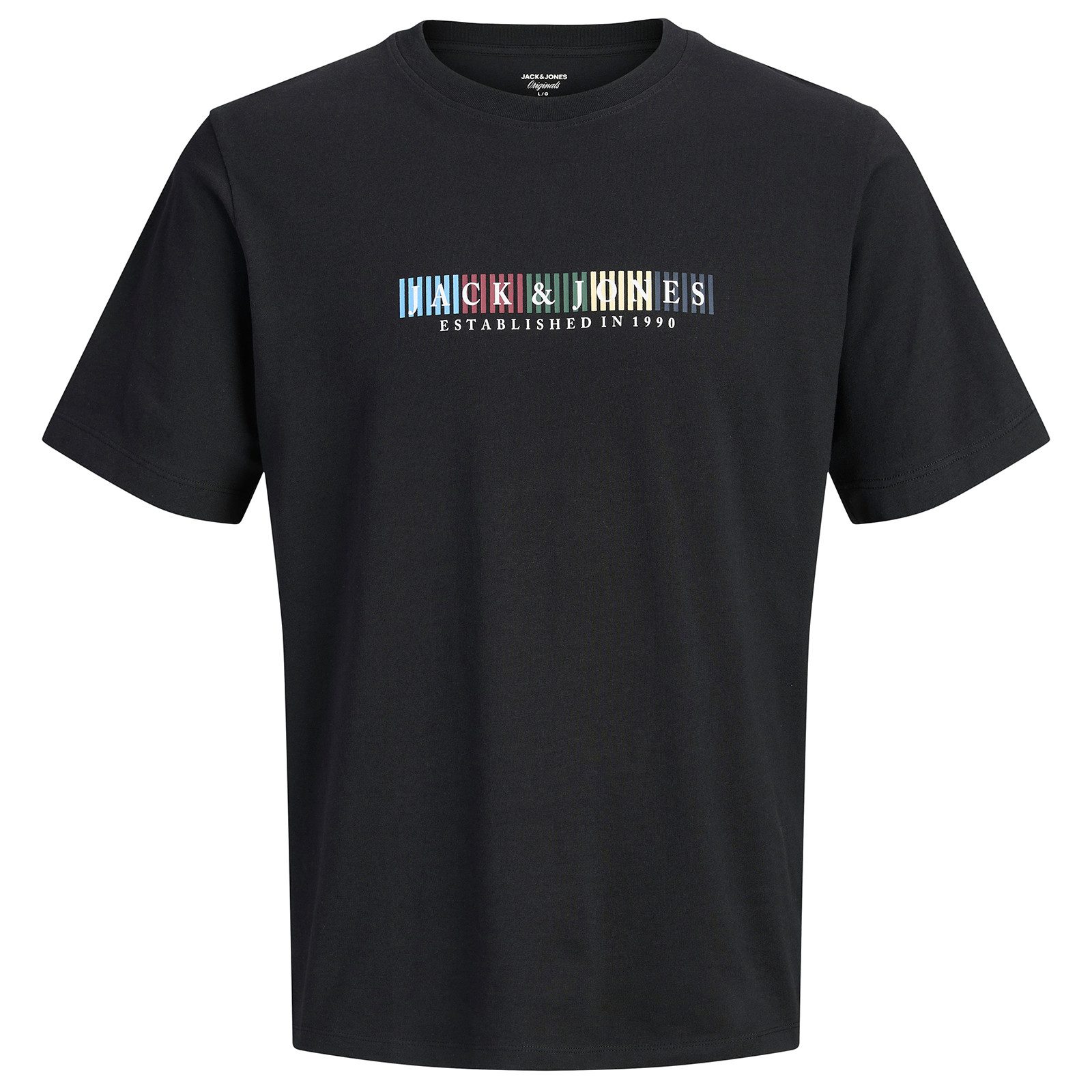 Jack & Jones Rundhalsshirt Jack&Jones Übergröße schwarz T-Shirt JORNANTUCKET