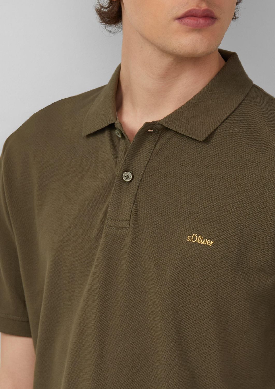 s.Oliver Kurzarmshirt Poloshirt aus Baumwollpiqué Logo günstig online kaufen