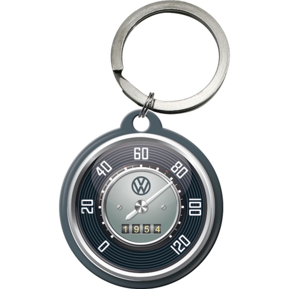 Schlüsselanhänger mit Gravur Edelstahl Schlüsselanhänger Ø 4cm - VW Tachometer