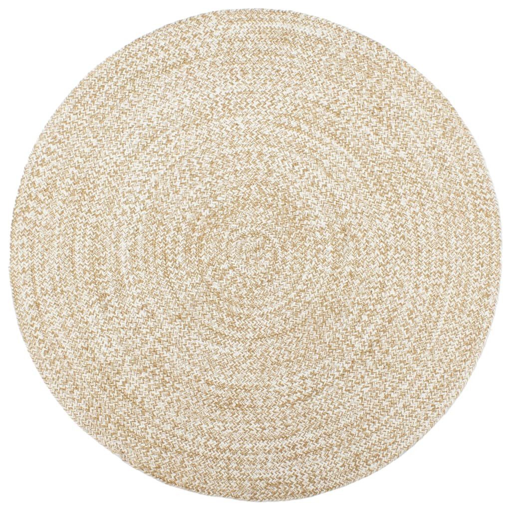 vidaXL Teppich Teppich Handgefertigt Jute Weiß günstig online kaufen