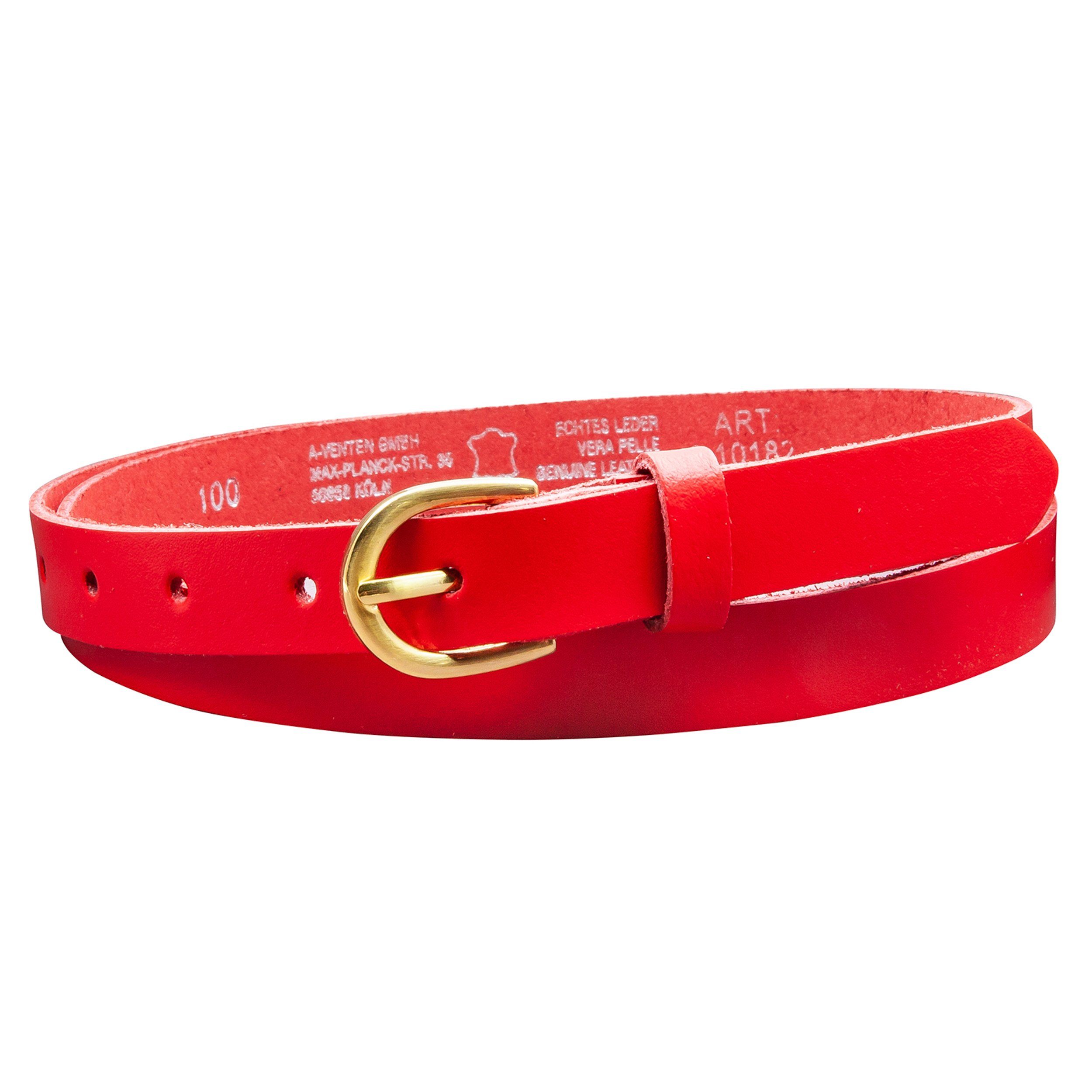 COLOGNEBELT Ledergürtel OM110-SL-Rot MADE IN GERMANY, Rot Kürzbar, 100 % Echtleder, Unisex